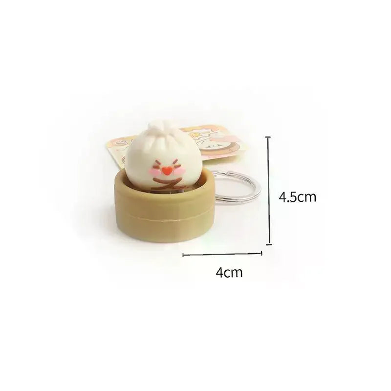 Mini Bun Clicker Keychain – Cute Fidget Toy & Bag Charm Novelty Fidget Keychain Qme