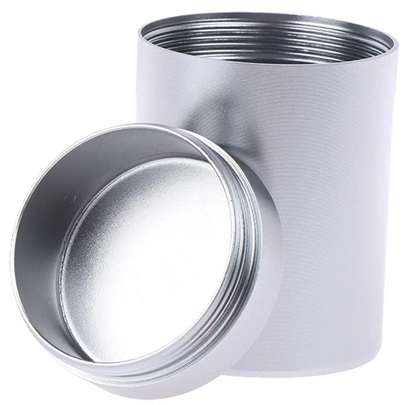 Silver Airtight Aluminum Herb Stash Container – 65×45mm Herb Storage Container Qme