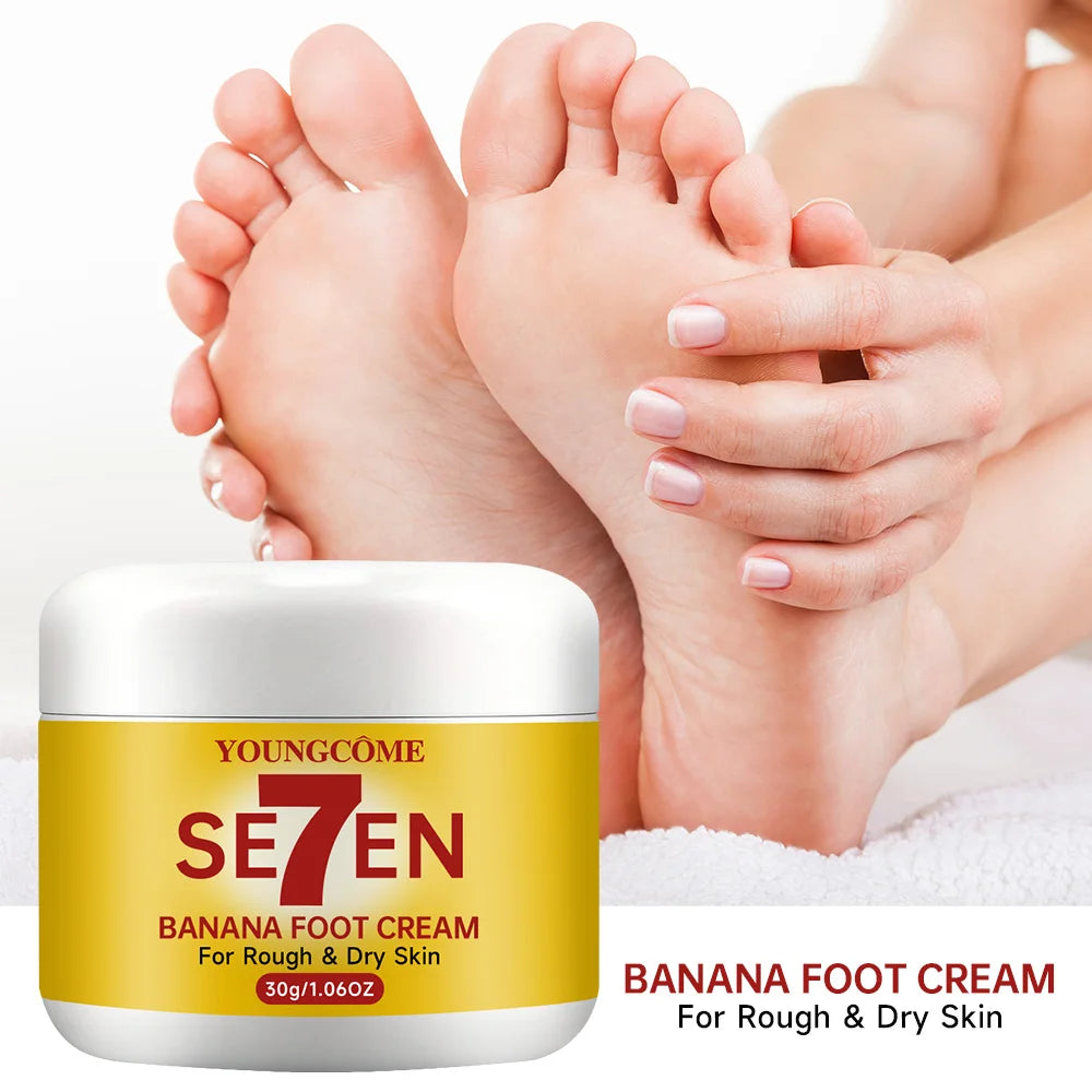 YOUNGCOME Banana Oil Foot Cream – Heel & Hand Moisturizer Foot Cream Qst