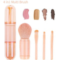 4-in-1 Retractable Mini Makeup Brush Set | Travel Eyeshadow Travel Makeup Brush Set Qme 1set