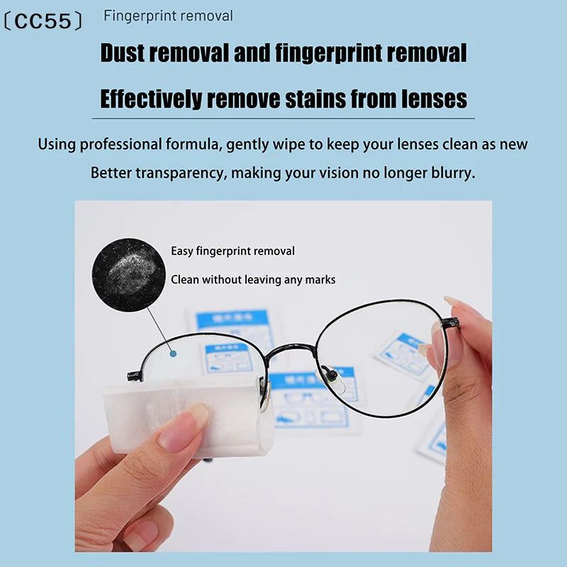 100pcs Disposable Lens Wipes – Anti-Fog Eyeglass Cloths Lens Cleaning Wipes Qst
