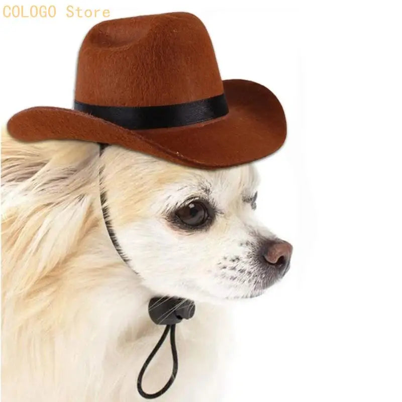 Western Denim Hat for Dogs & Cats | Breathable Pet Costume Pet Costume Hat Qme