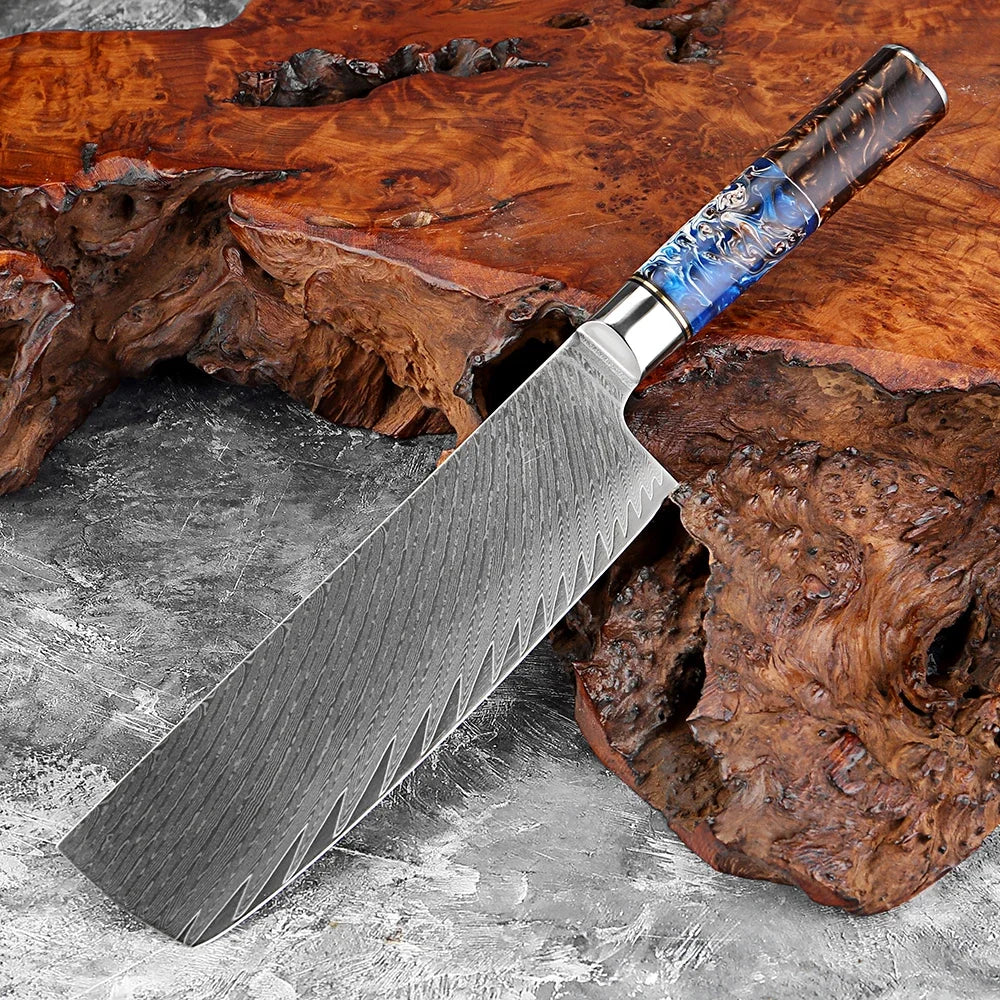 XITUO 7" Nakiri Knife – 67-Layer Damascus Steel Chef Knife Damascus Nakiri Knife Qst