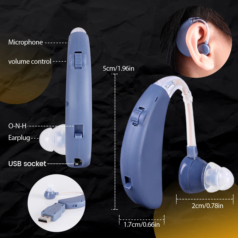 Rechargeable BTE Digital Hearing Aid | Sound Amplifier BTE Hearing Aid Qst