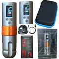 ROKYO Wireless Tattoo Pen Machine 4mm Stroke 1600mAh Brushless Tattoo Pen Machine Qme Grey Dual Battery USB Type-C