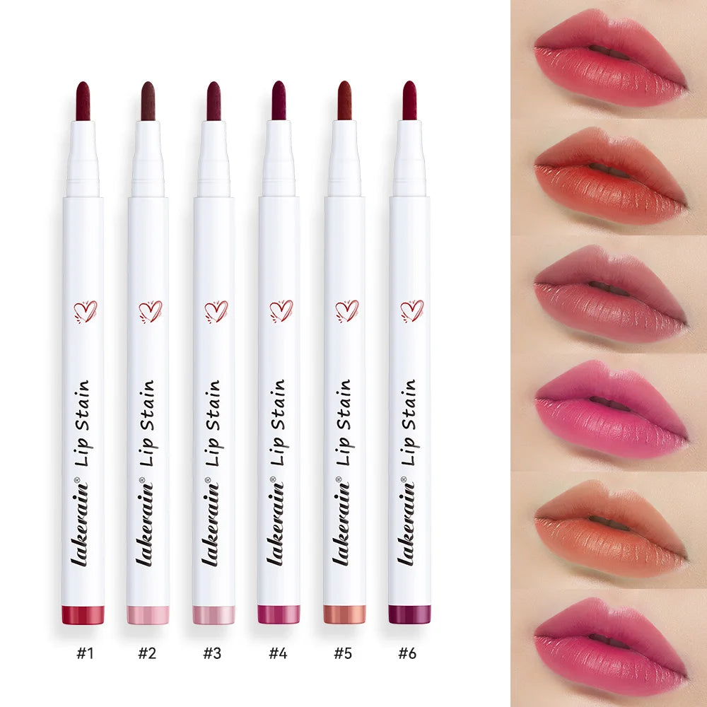 Lakerain Matte Lip Stain & Liner Pencil – 6 Colors Lip Liner Pencil Qst