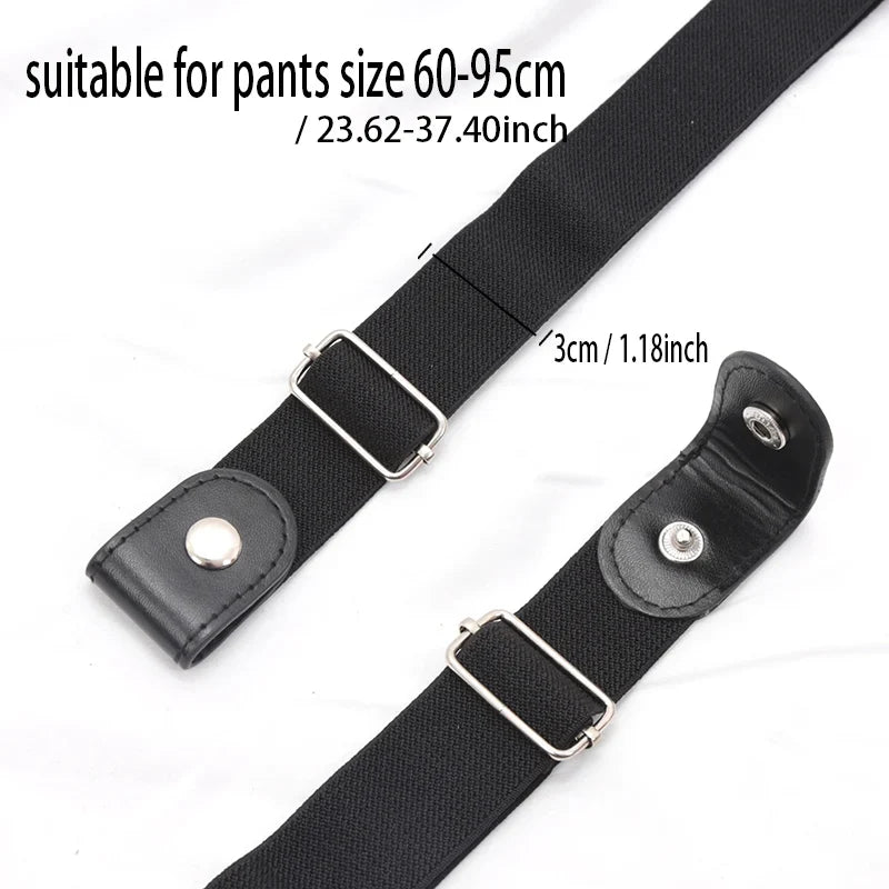 Women's Buckle-Free Elastic Waist Belt – Adjustable, 7 Colors Elastic Waist Belt Qme