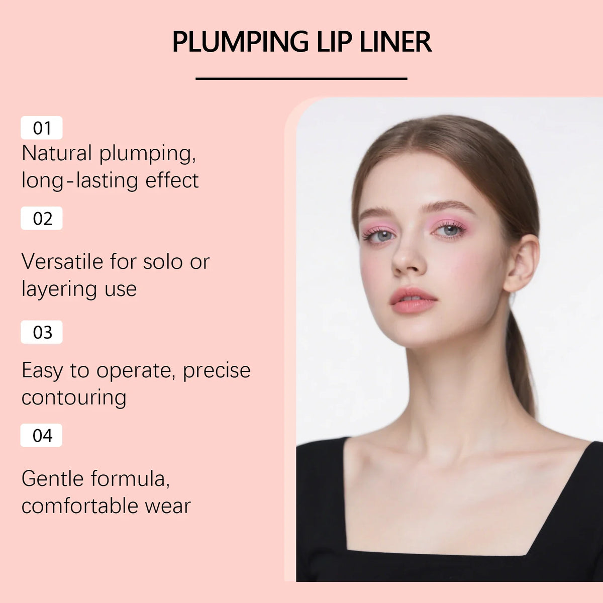 Waterproof Matte Lip Liner – Smudge-Proof, Long-Lasting Pencil Lip Liner Pencil Qme