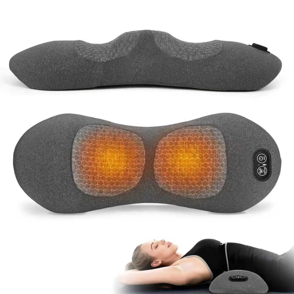 PAQIN 3-in-1 Electric Lumbar Massager with Heat & Vibration Electric Back Massager Qst