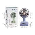 Retro Mini Desk Fan – 100-Speed USB Rechargeable & Digital Display Retro Desk Fan Qst Green USB Type-C