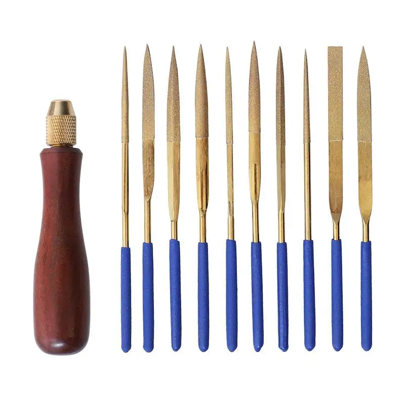 DIY Jade & Metal Polishing File with Wood Handle Polishing File Tool Qme