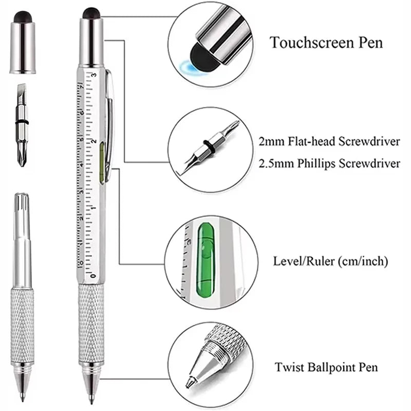 7-in-1 Multifunction Pen – Stylus, Screwdriver & Spirit Level Multifunction Pen Tool Qst