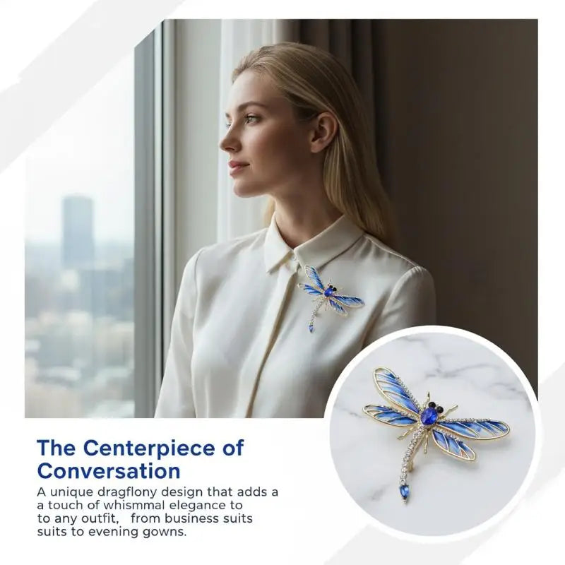Enamel Dragonfly Brooch – Alloy Rhinestone Lapel Pin Enamel Brooch Pin Qme