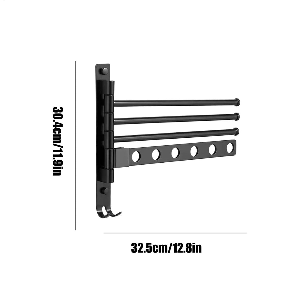 4-Arm Swivel Wall Mount Towel Rack – Bathroom Organizer Wall Mount Towel Rack Qme