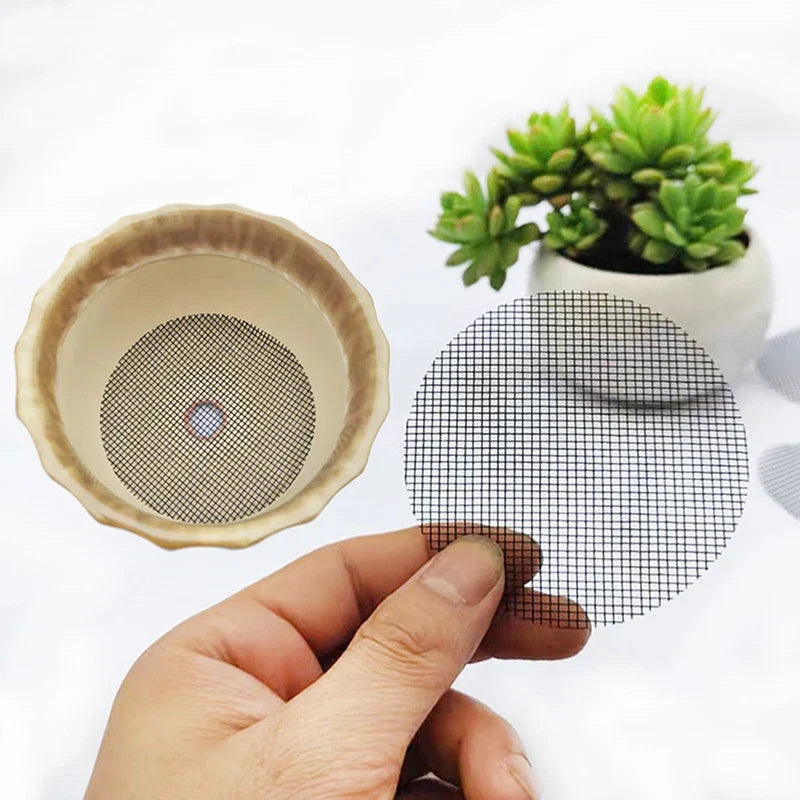 Pot Drainage Hole Mesh Pads – Bonsai & Planter Soil Screens Drainage Mesh Pads Qme