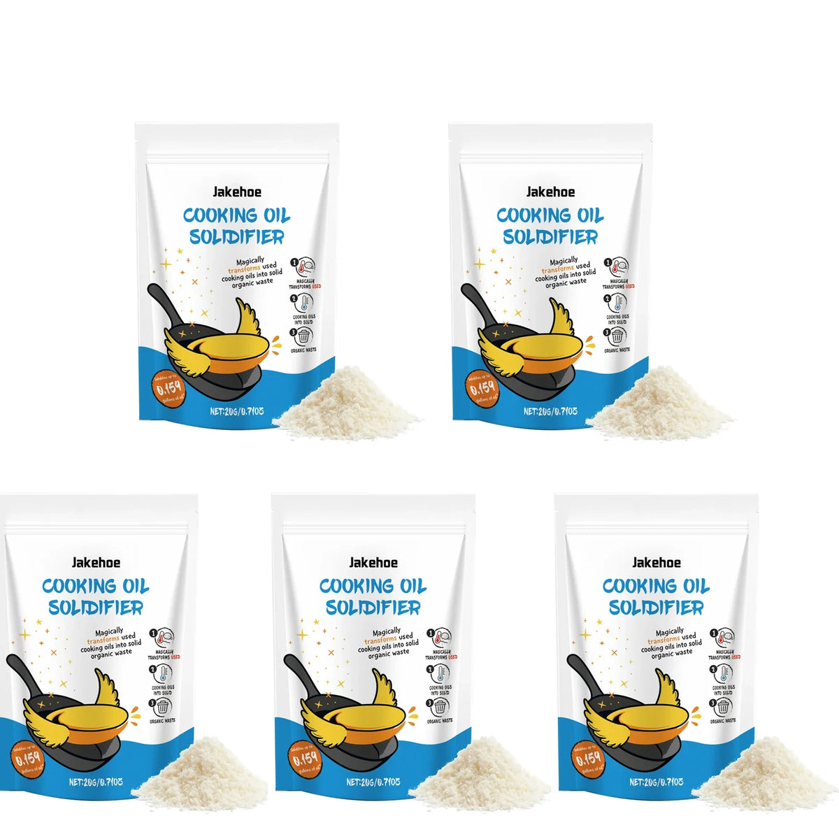 Edible Oil Coagulant – Eco-Friendly Cooking Oil Solidifier Oil Disposal Powder Qme 5 X 20g Boxed