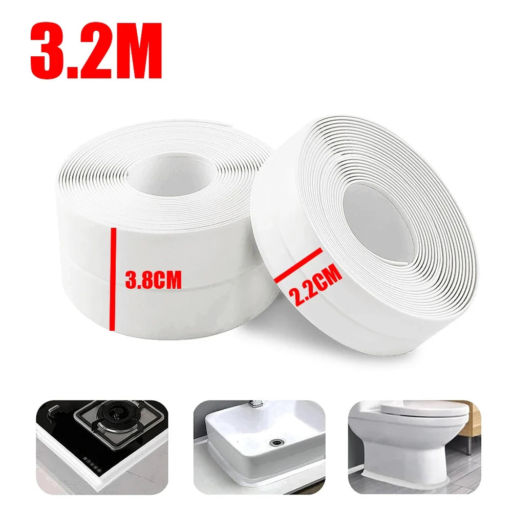 Waterproof Self-Adhesive Bath Caulk Sealing Tape Strip 2M PVC Caulk Sealing Tape Qme