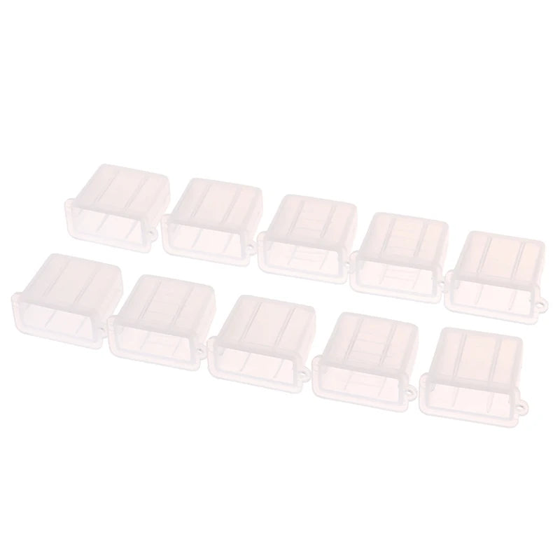 10 Pcs USB Type-A Male Dust Plug Caps – Rubber Port Covers USB Port Dust Cap Qst Transparent