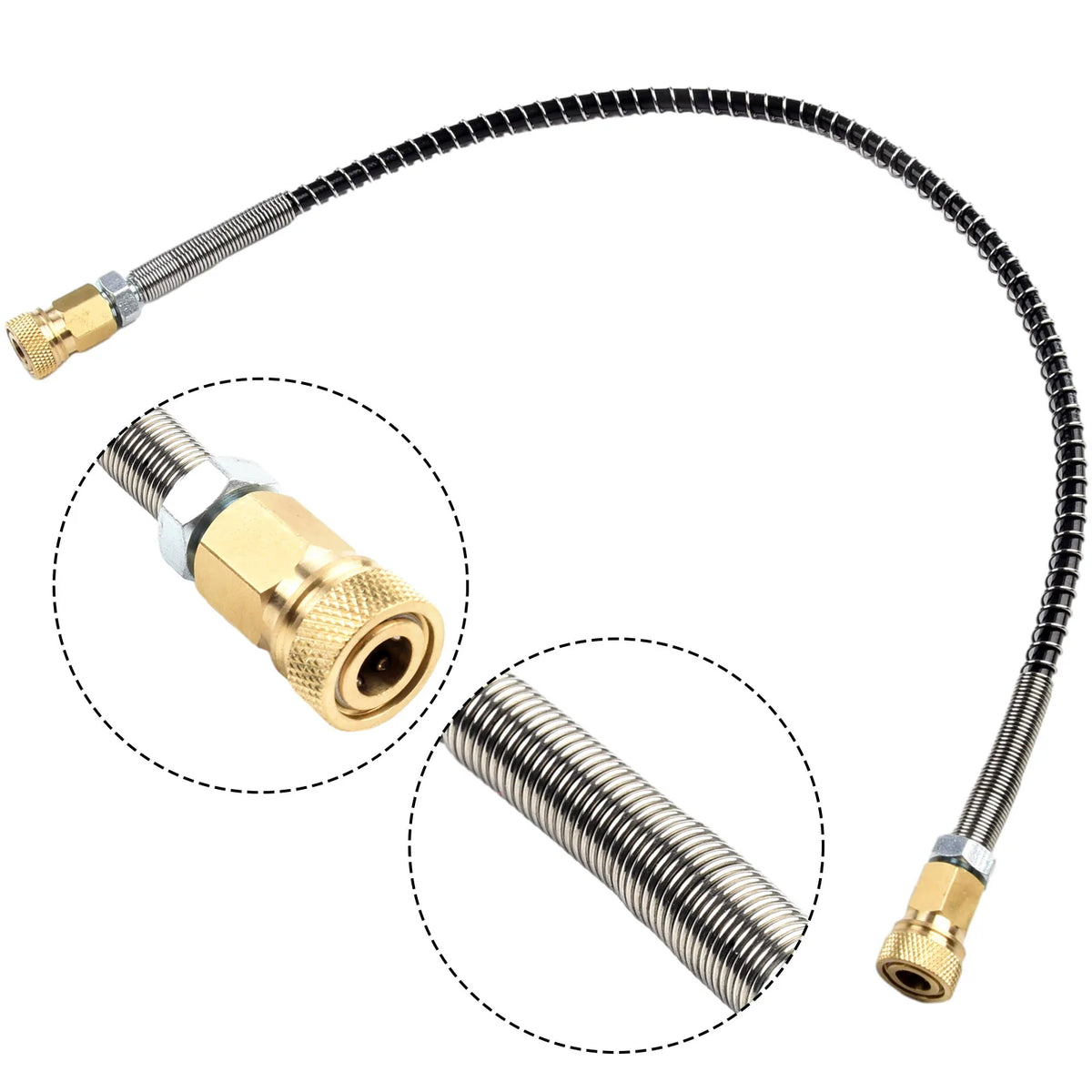 M10 64ft High Pressure Hose 63MPa Air Compressor Filling Station High Pressure Hose Qme Default Title