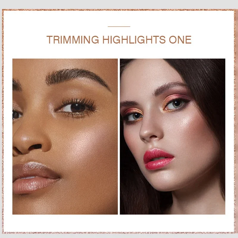 3D Shimmer Dual Pan Highlighter Powder Palette – Multi-Use Highlighter Palette Qme