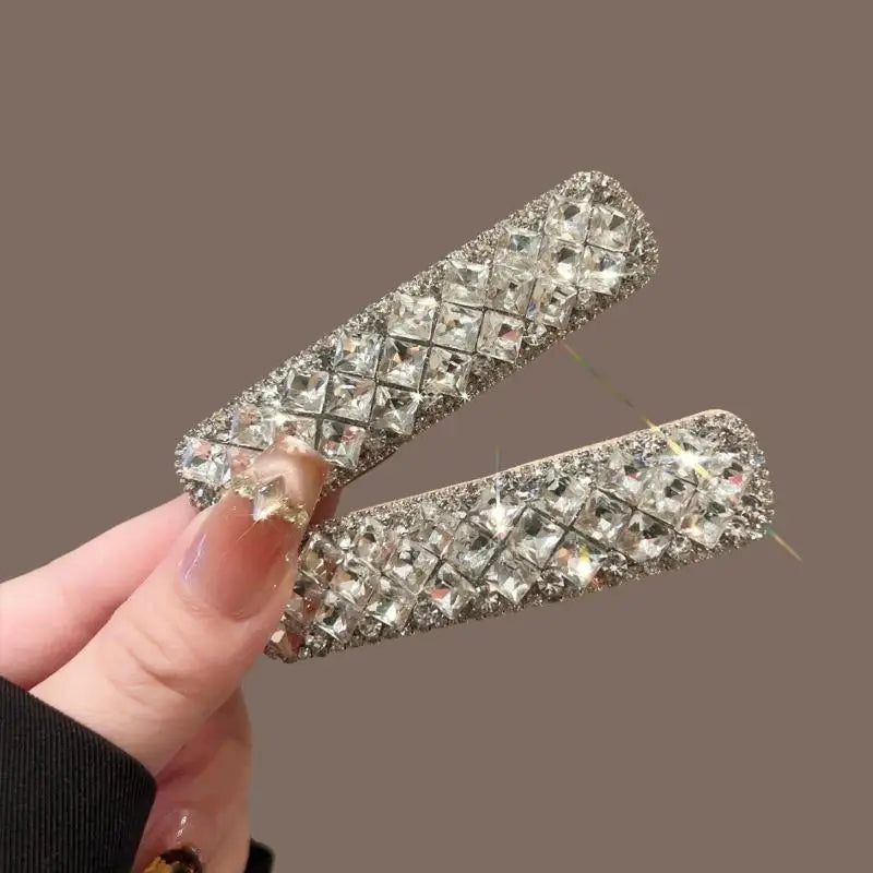 Crystal Zircon Hairpin Set – Rhinestone Side Clip & Bangs Clip Crystal Hair Clip Qst A4