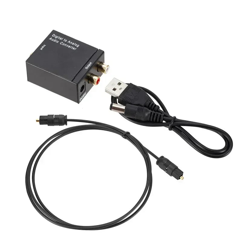 Digital to Analog Audio Converter – Coaxial & Optical Fiber Audio Converter DAC Qme Host USB powered