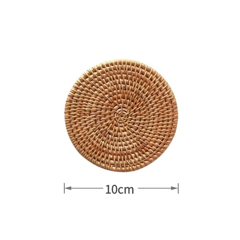 Rattan Woven Coasters & Placemats – Handmade Bowl Pads | Qme Rattan Coasters Qme 10cm