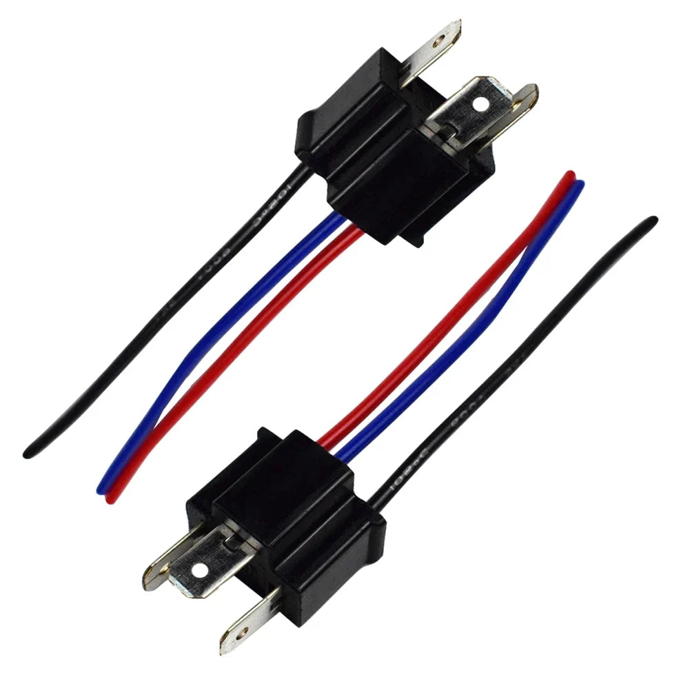 H4 9003 Bulb Socket Male Adapter Connector Pigtail 2-Pack Automotive Wiring Adapter Qme