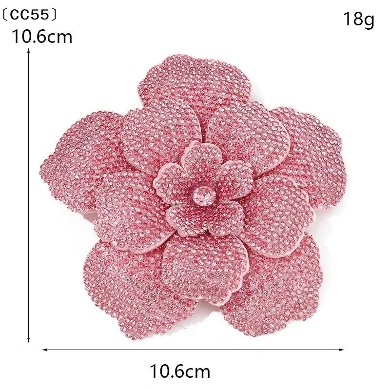 3D Camellia Rhinestone Flower Patch – DIY Sewing Embellishment Sewing Embellishment Qst