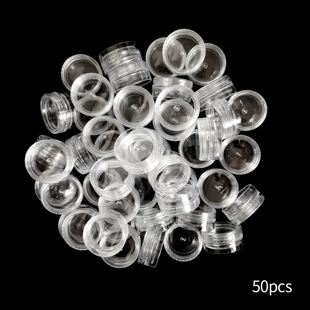 Mini Plastic Cosmetic Sample Jars Set of 6 | Travel Containers Cosmetic Sample Jars Qme