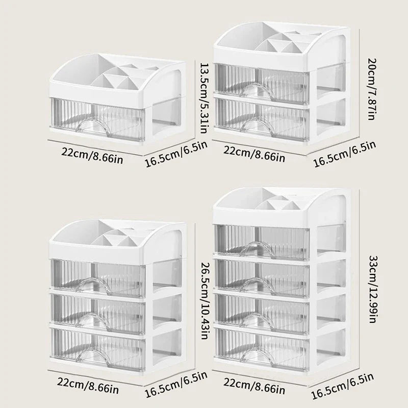 Multi-Layer Desktop Storage Drawer Organizer | Hair & Cosmetics Desktop Drawer Organizer Qme