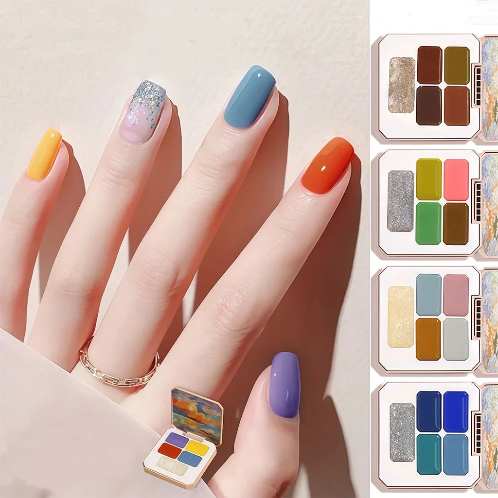 5-Color Solid Gel Palette | Japanese Nail Art Mud Paint Kit Nail Art Gel Palette Qme