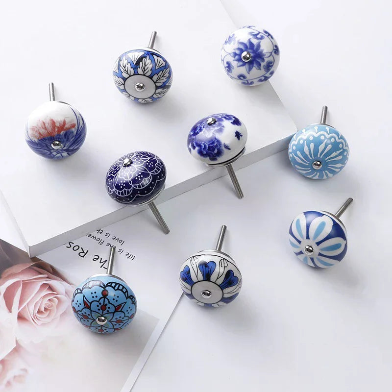 Multicolor Ceramic Cabinet Knobs – Antique Floral Drawer Pulls Ceramic Cabinet Knobs Qme