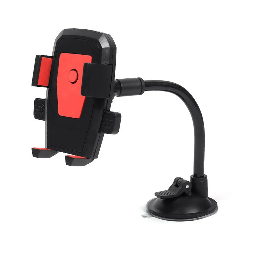 360° Flexible Long Arm Car Phone Mount | Universal Suction Car Phone Mount Qme 2pcs red