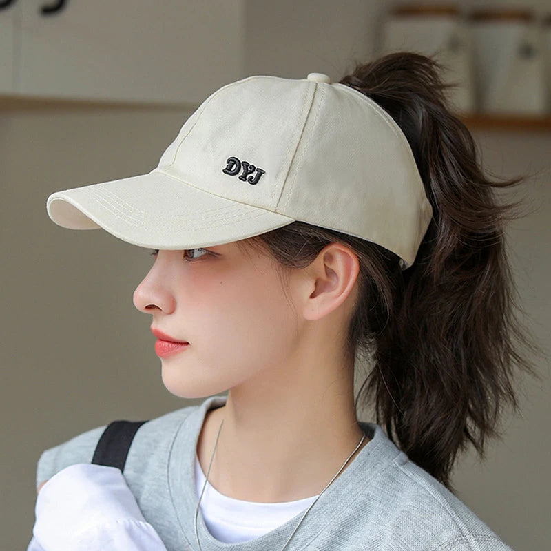 Ponytail Baseball Cap – Mesh Quick-Dry Summer Sun Hat Ponytail Baseball Cap Qst Beige