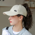 Ponytail Baseball Cap – Mesh Quick-Dry Summer Sun Hat Ponytail Baseball Cap Qst Beige