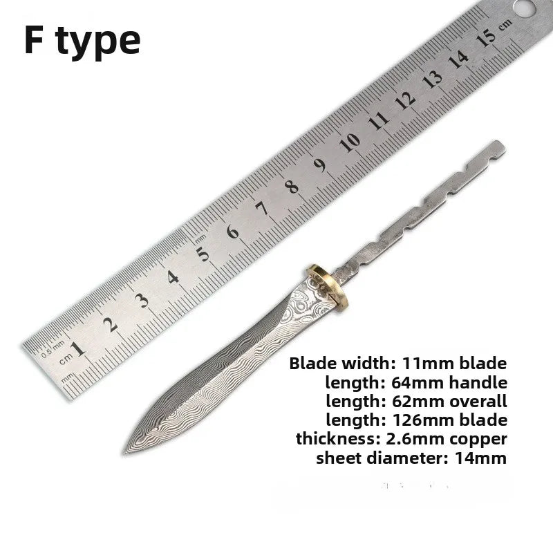 Damascus Steel Blank Tea Knife Blade – DIY Handmade Tool Blank Knife Blade Qst F