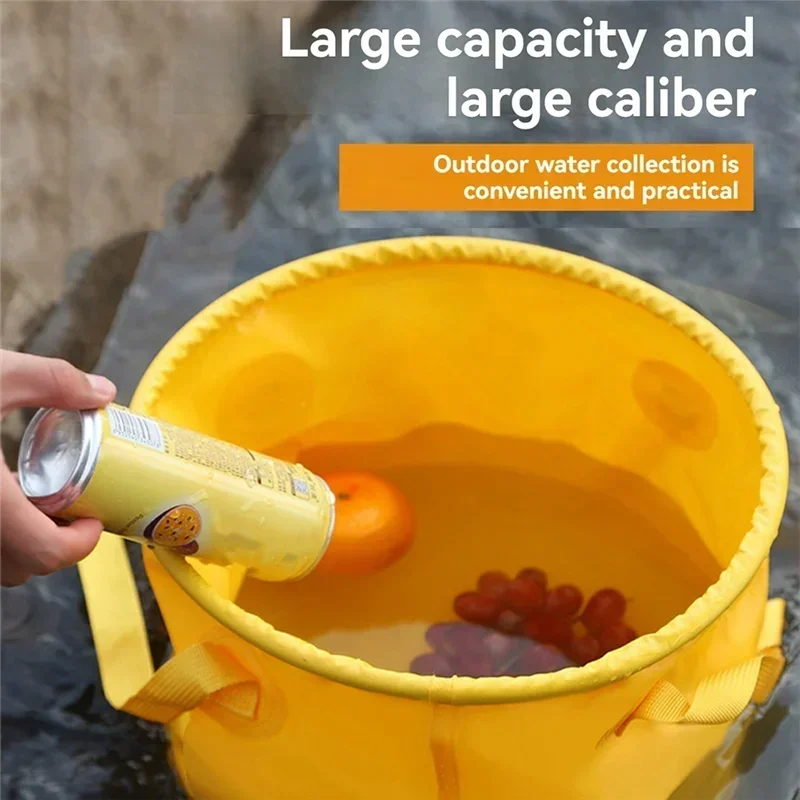 Collapsible 5 Gallon Bucket with Handle | Portable Outdoor Collapsible Outdoor Bucket Qme