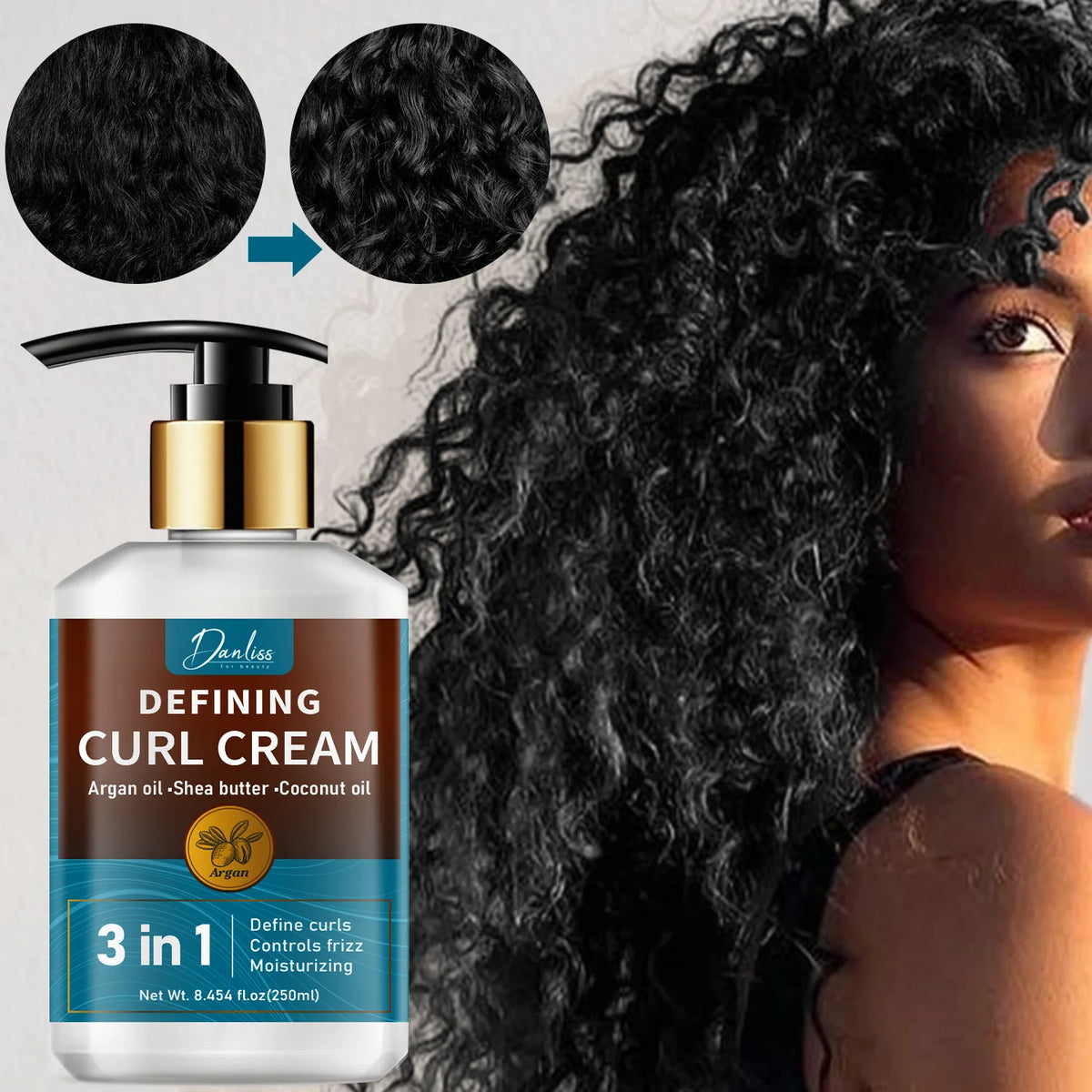 Defining Curl Cream – Argan, Shea Butter & Coconut Oil Curl Defining Cream Qst