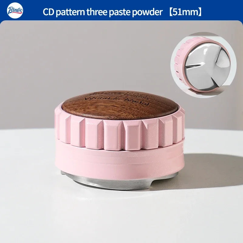 Bincoo 51/58mm Coffee Tamper & Distributor Kit – Stainless Steel Espresso Tamper Kit Qst 51mm Pink 1pc