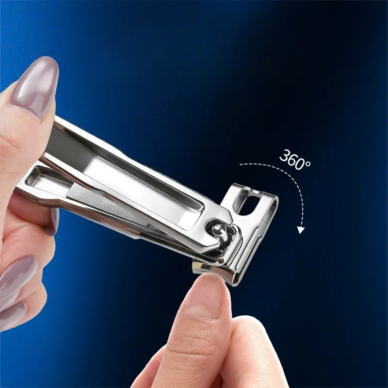360° Rotating Nail Clipper – Large Stainless Steel Multi-Angle Nail Clipper Qme