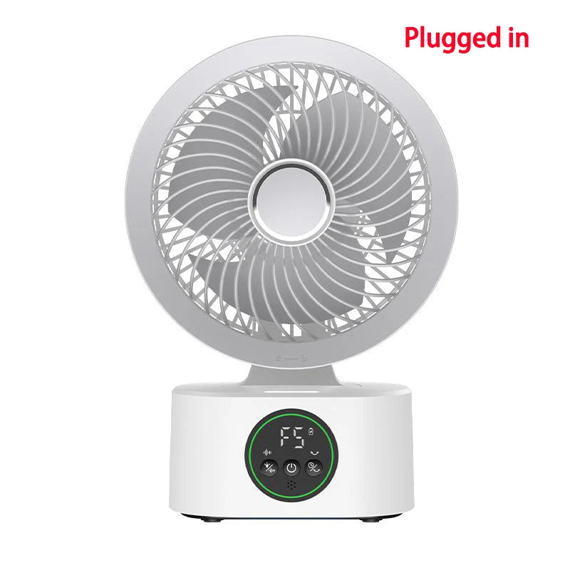 Portable Air Circulation Fan USB Rechargeable Voice Remote Control Air Circulation Fan Qst plugged in model