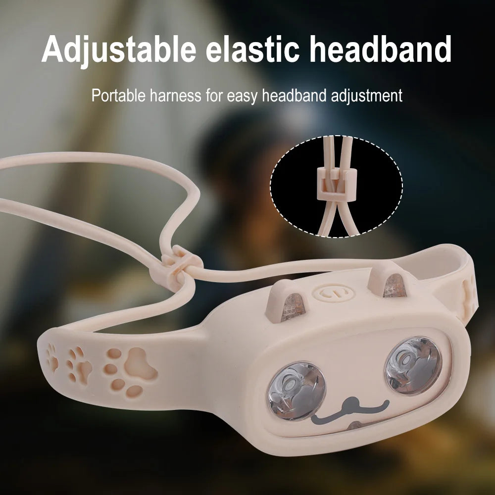 BORUiT Kids LED Headlamp USB Rechargeable 4-Mode Waterproof LED Headlamp Qst