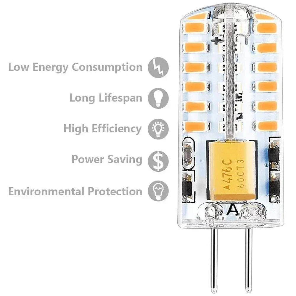 G4 LED Bulbs 3W=30W Warm Cool White 2700K–6000K, 10-Pack LED Light Bulbs Qme
