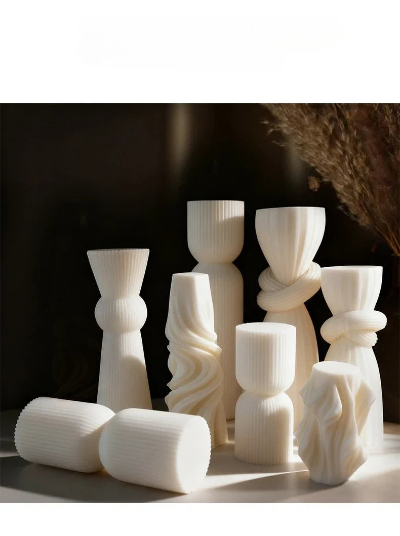 Nordic Minimalist Soy Scented Candle | Home & Wedding Decor Scented Pillar Candle Qme