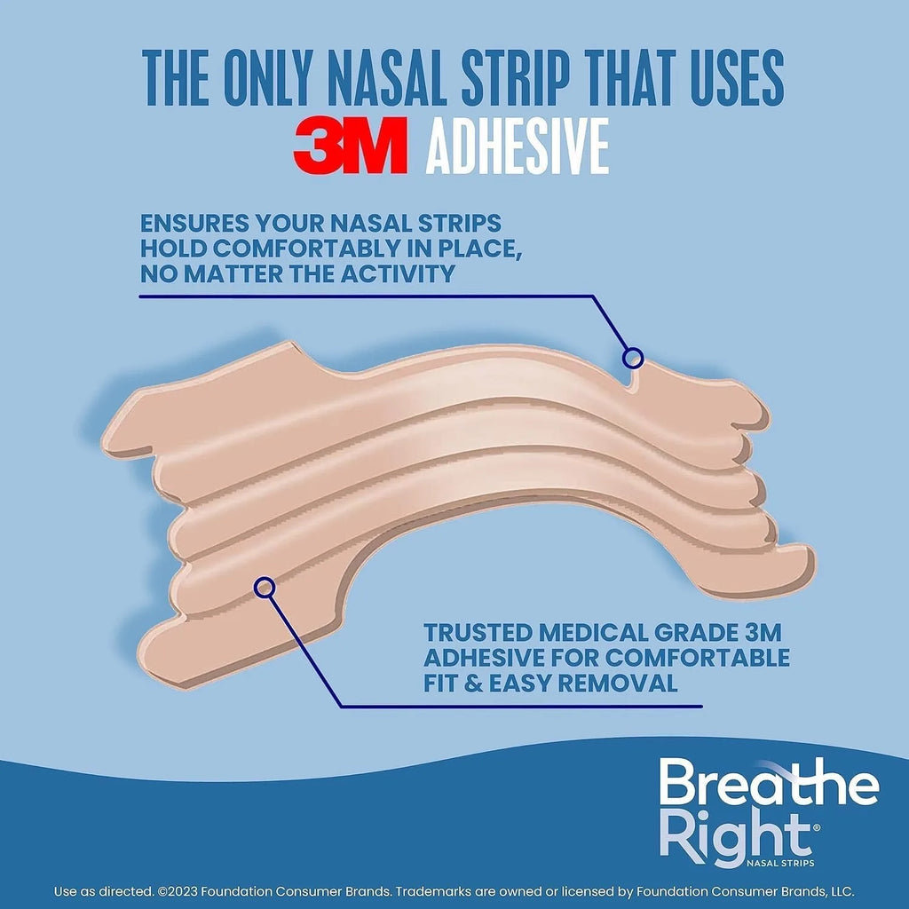 Extra Strength Tan Nasal Strips – Drug-Free Breathing Support Nasal Breathing Strips Qme