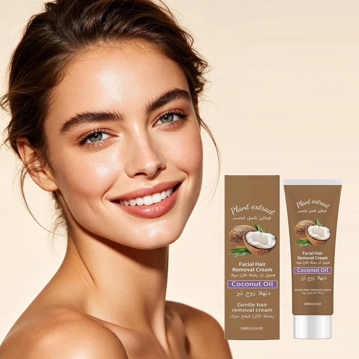 Coconut Hair Removal Cream – Face, Lip & Armpit Depilatory Hair Removal Cream Qst