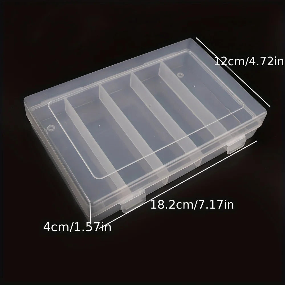 Transparent Nail Polish & Glue Storage Box – 5 Large Compartments Nail Storage Organizer Qme