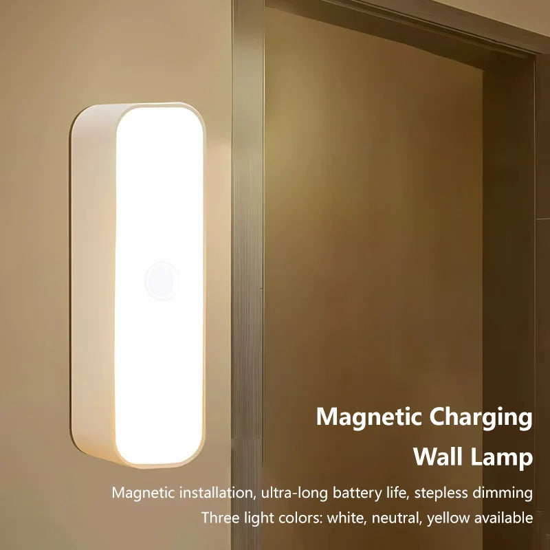 3-Color Wireless Magnetic Night Lamp – Eye-Friendly Light Wireless Night Lamp Qme