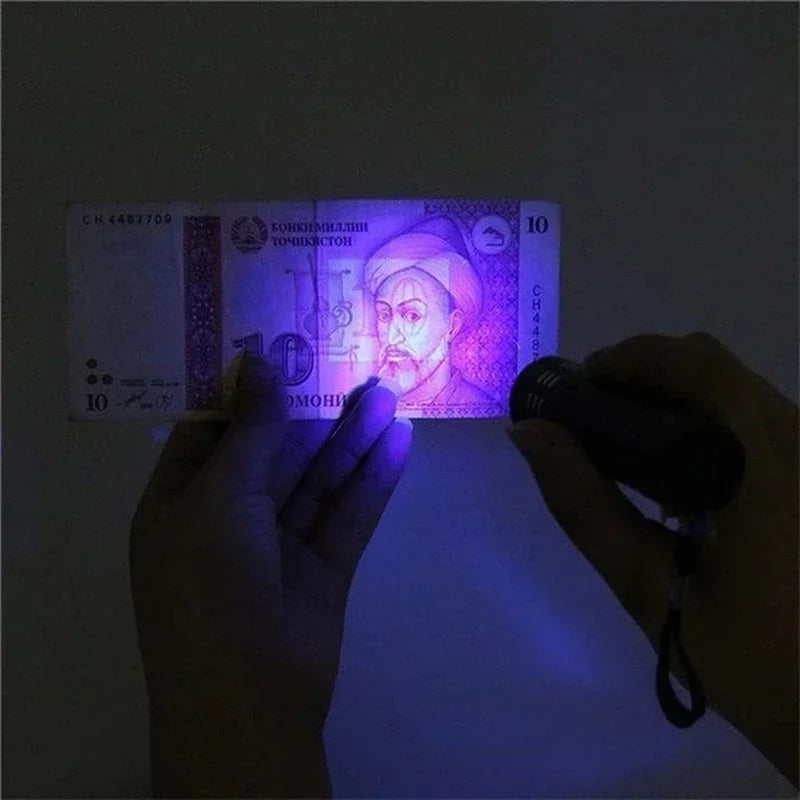 UV Flashlight 395nm LED Blacklight Torch Zoomable Mini UV Blacklight Torch Qme